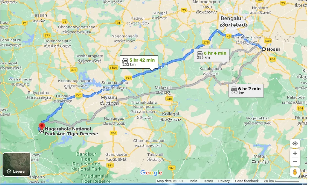 hosur-to-nagarhole-national-park-one-way