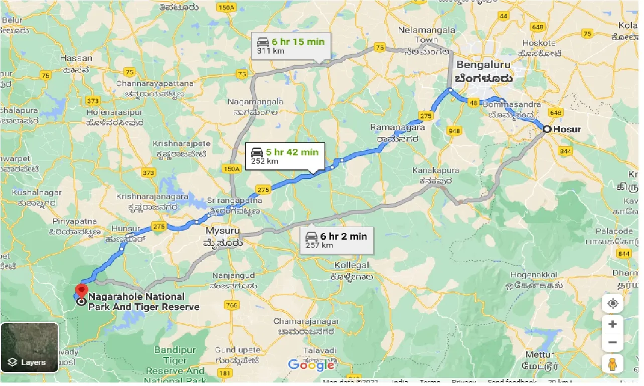 hosur-to-nagarhole-one-way