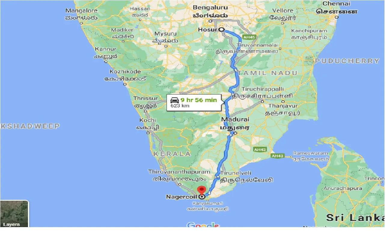hosur-to-nagercoil-taxi