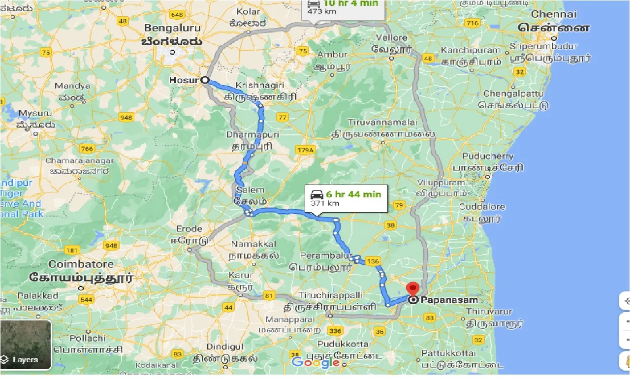hosur-to-papanasam-one-way