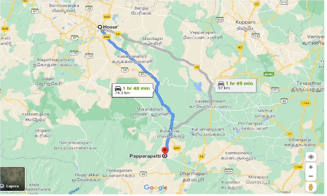 hosur-to-papparapatti-one-way