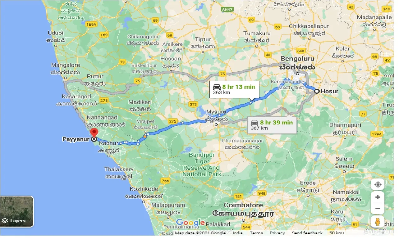 hosur-to-payyannur-taxi