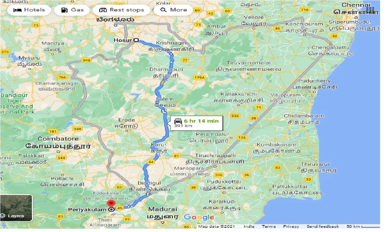 hosur-to-periyakulam-one-way