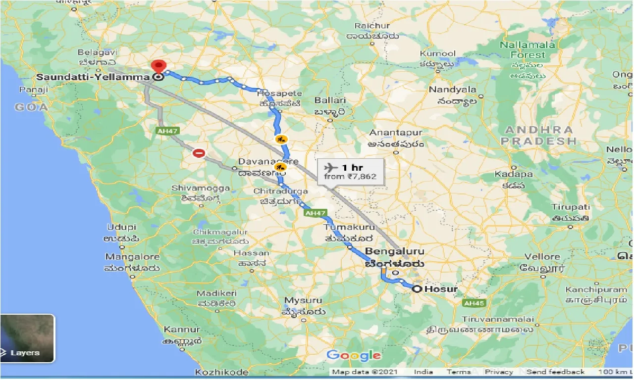 hosur-to-saundatti-yellamma-one-way