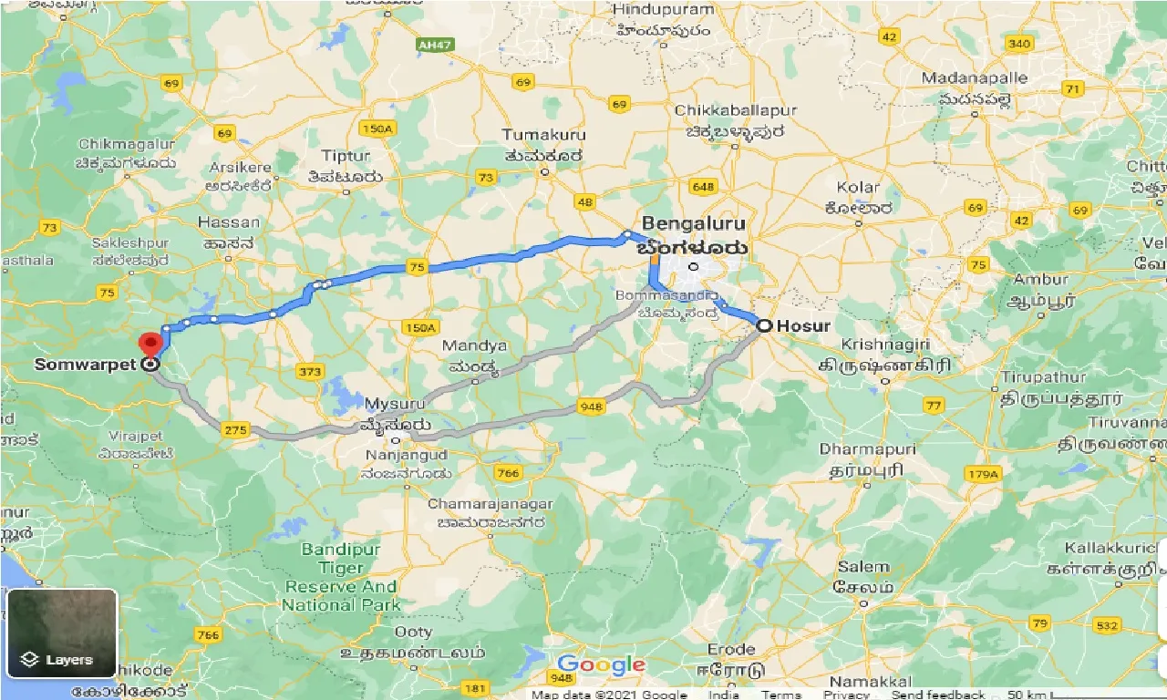 hosur-to-somvarpet-one-way