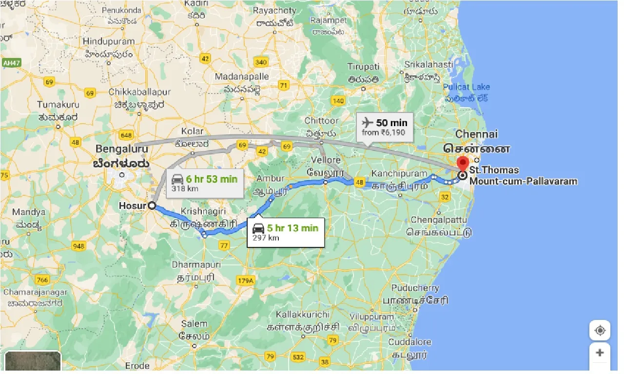 hosur-to-st-thomas-mount-cum-pallavaram-taxi