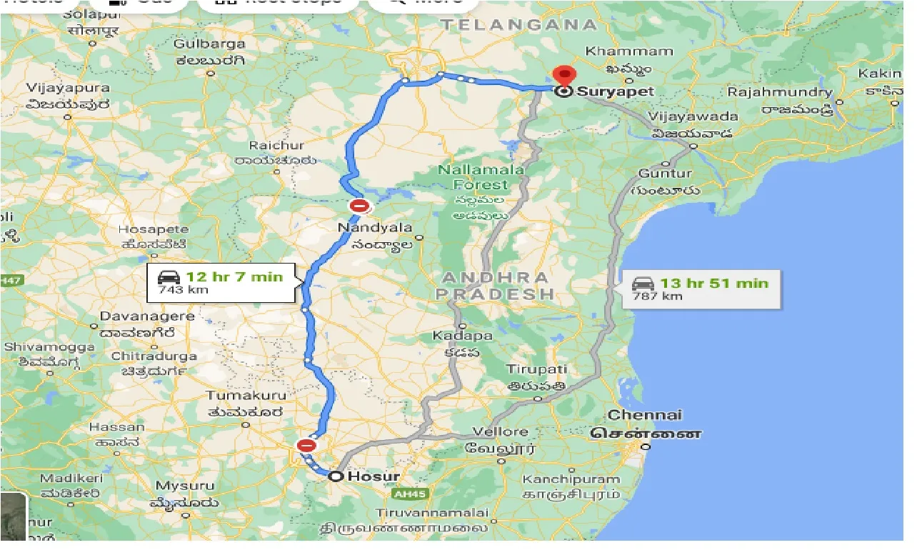 hosur-to-suryapet-one-way