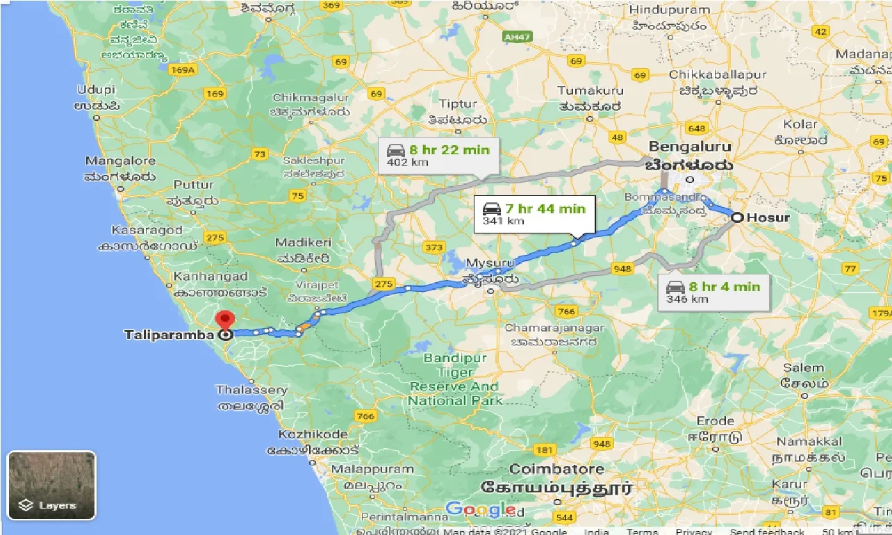 hosur-to-taliparamba-taxi