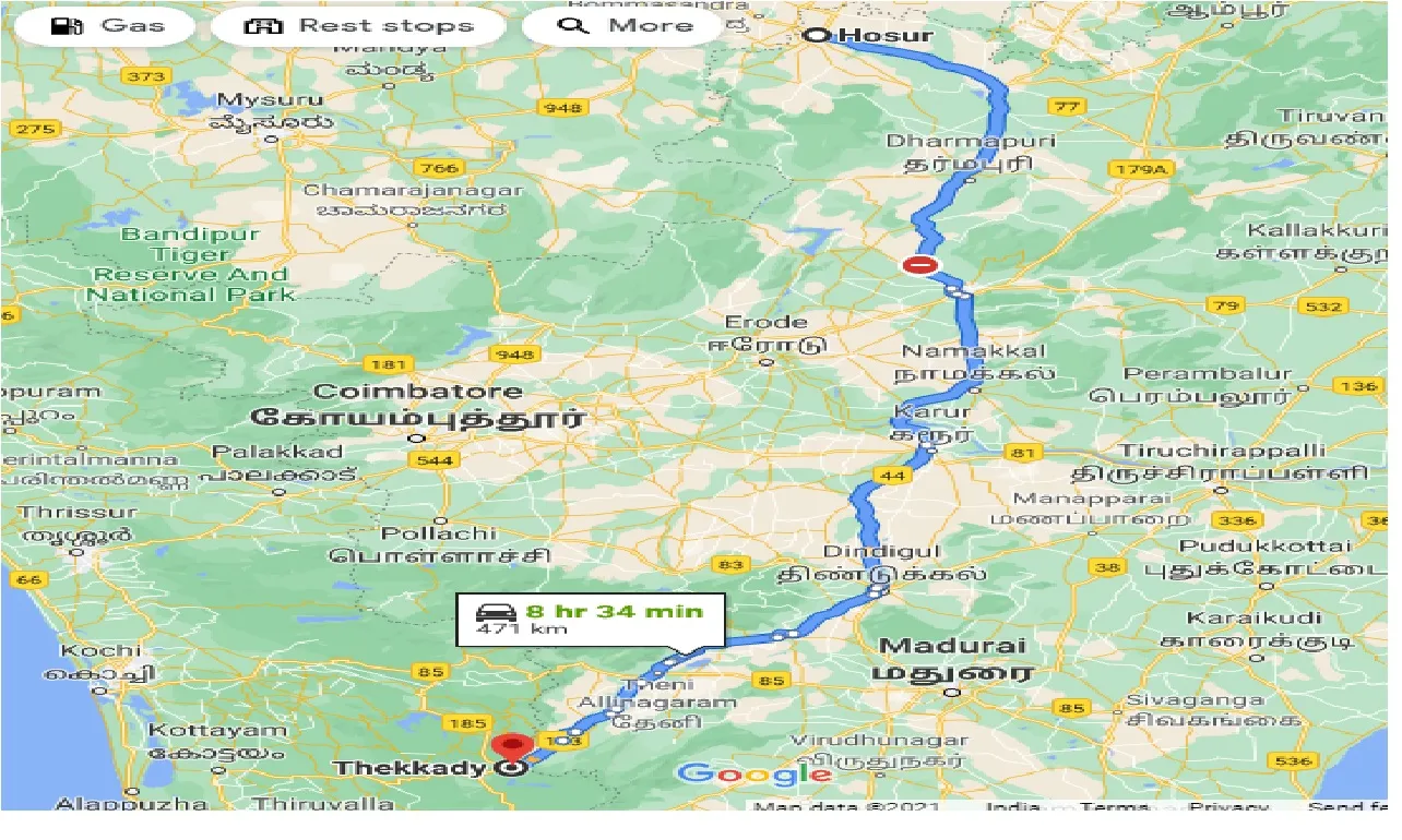 hosur-to-thekkady-one-way