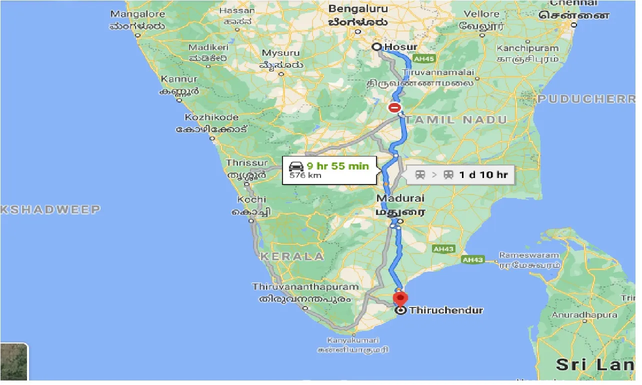 hosur-to-thiruchendur-taxi