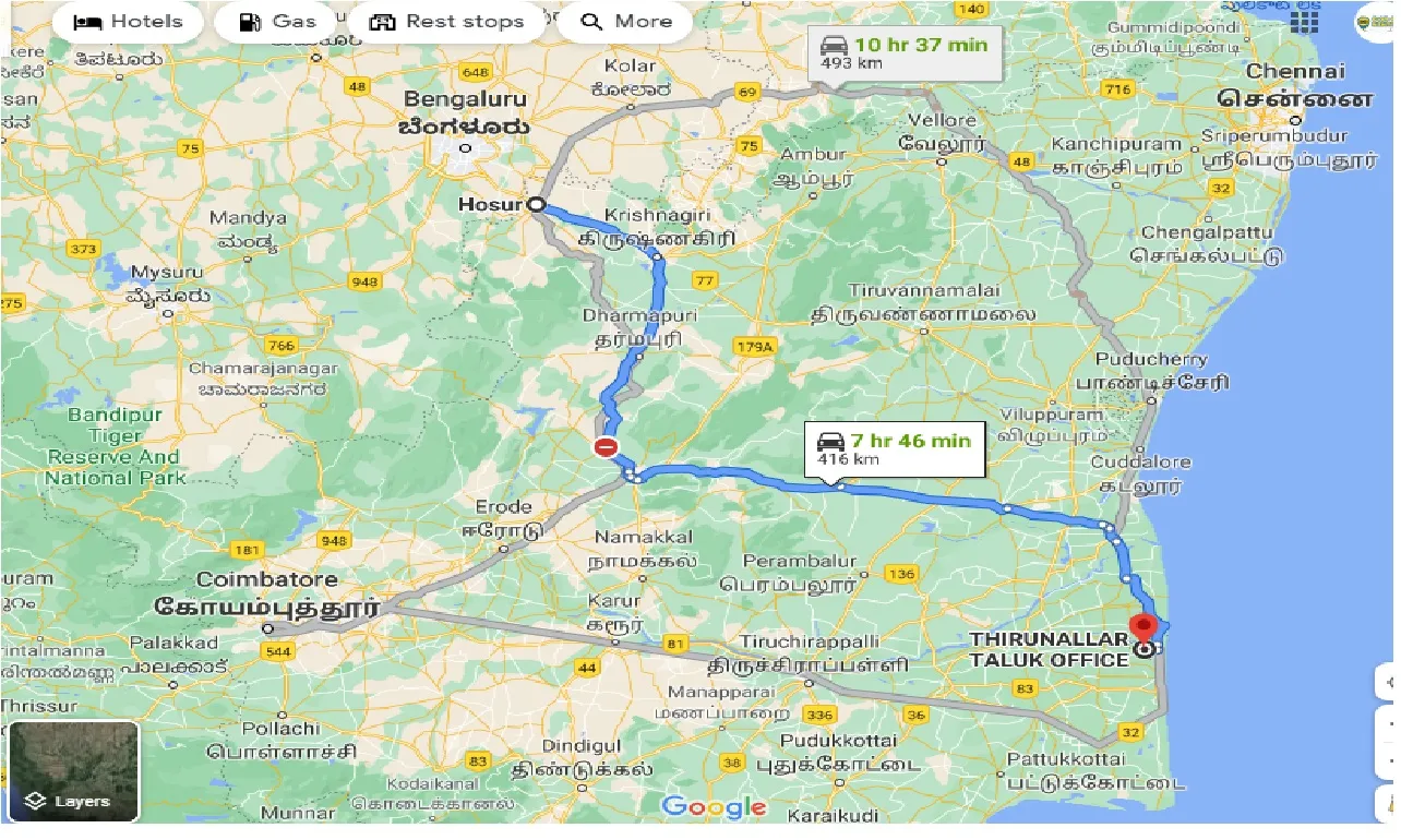 hosur-to-thirunallar-taluk-one-way