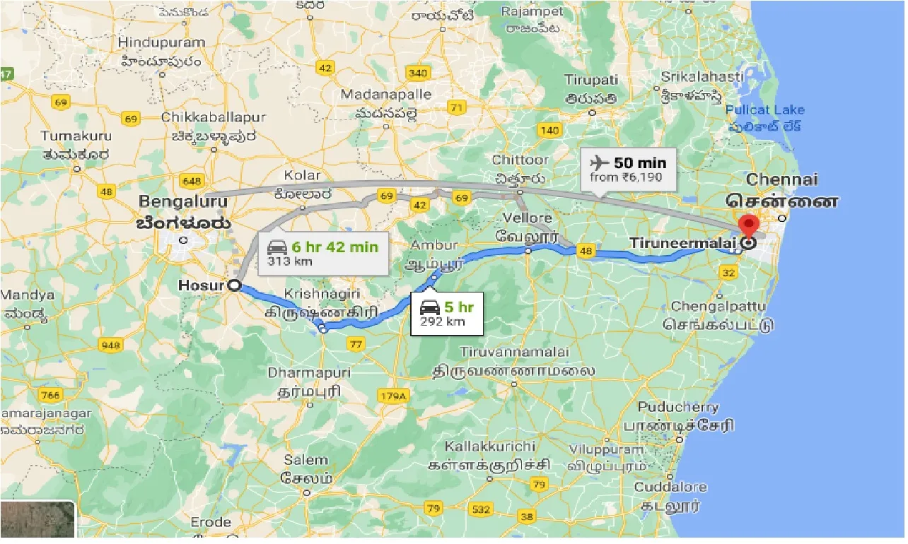 hosur-to-thiruneermalai-one-way