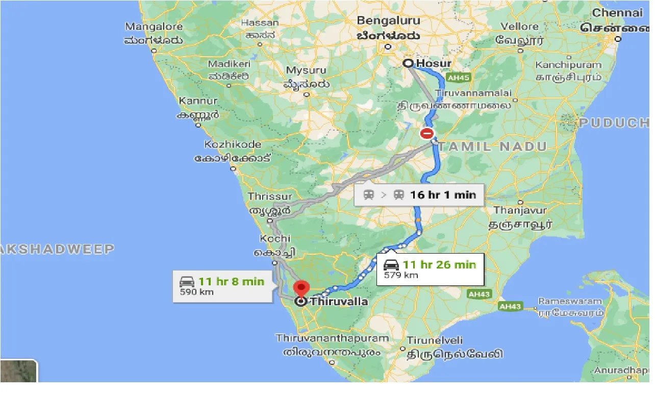 hosur-to-thiruvalla-taxi