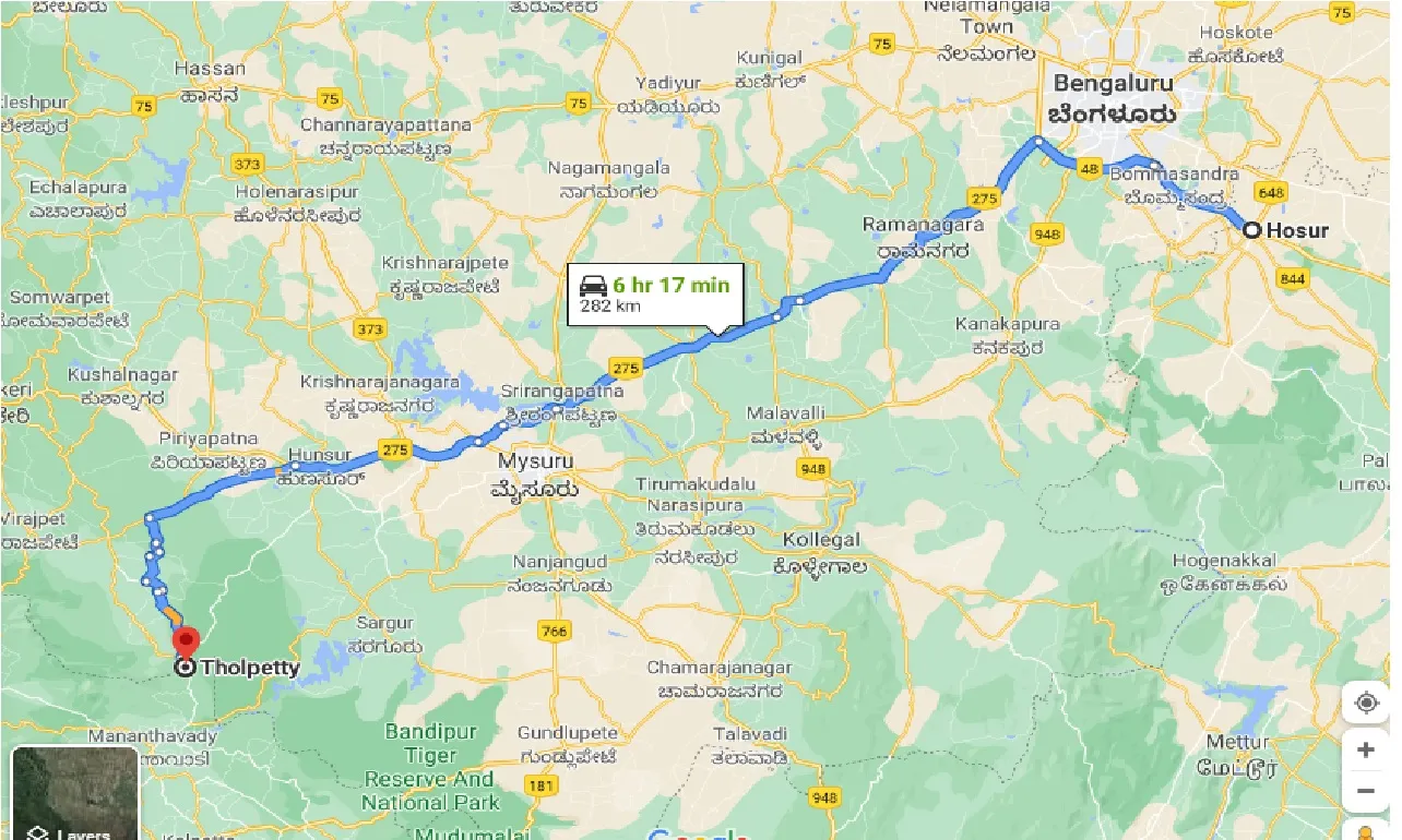 hosur-to-tholpetty-one-way