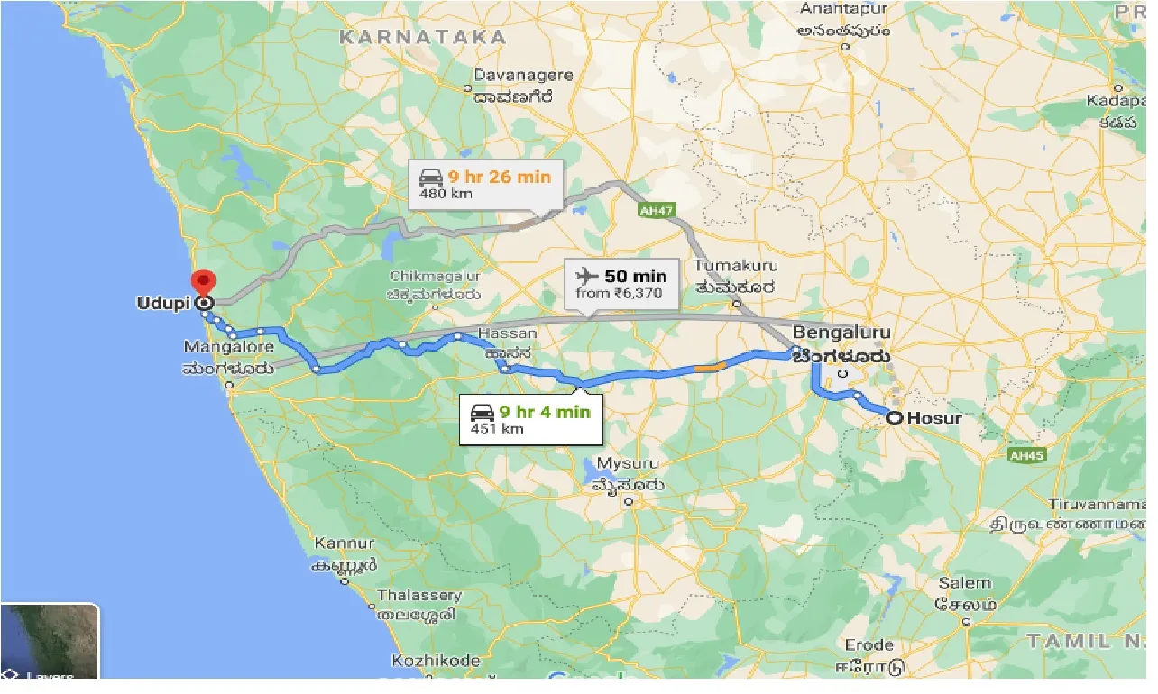 hosur-to-udupi-one-way
