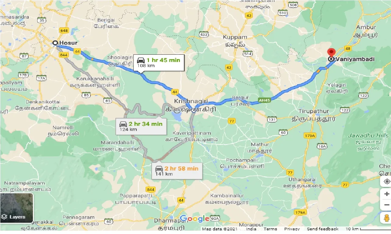 hosur-to-vaniyambadi-taxi