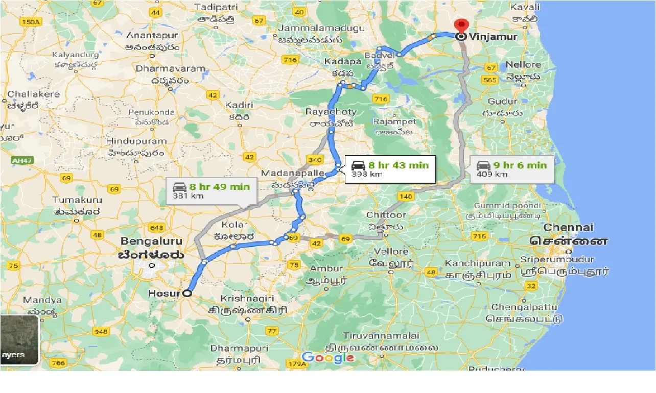 hosur-to-vinjamur-one-way