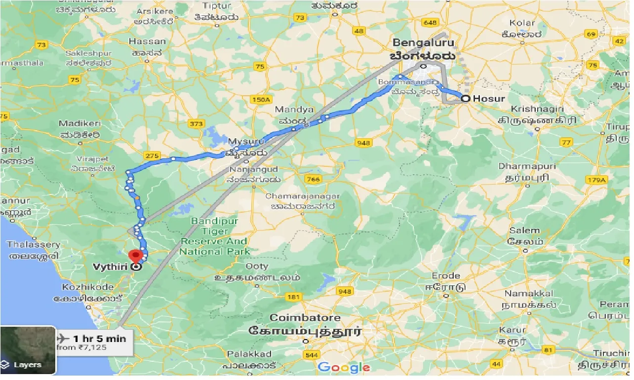 hosur-to-vythiri-one-way