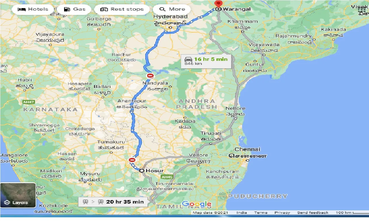 hosur-to-warangal-taxi