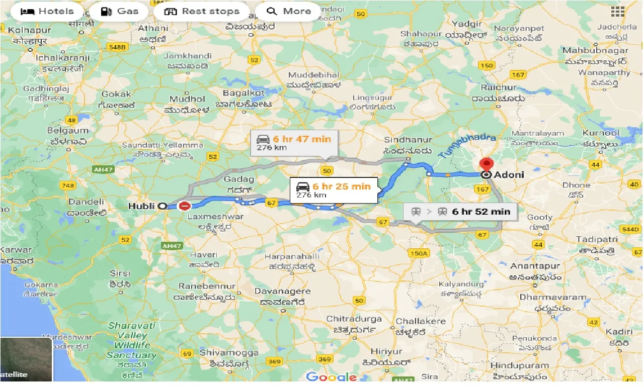 hubli-to-adoni-one-way
