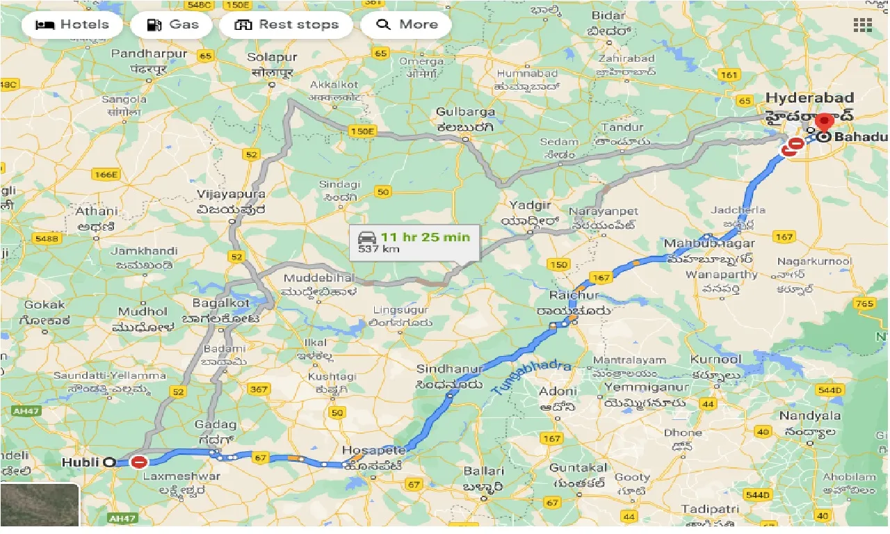 hubli-to-bahadurguda-one-way