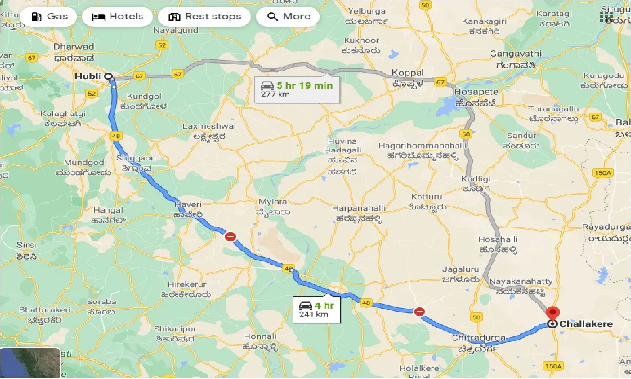 hubli-to-challakere-one-way