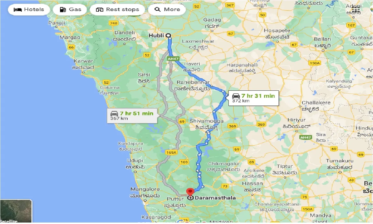 hubli-to-daramasthala-one-way