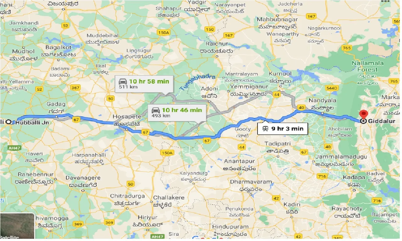 hubli-to-giddalur-one-way
