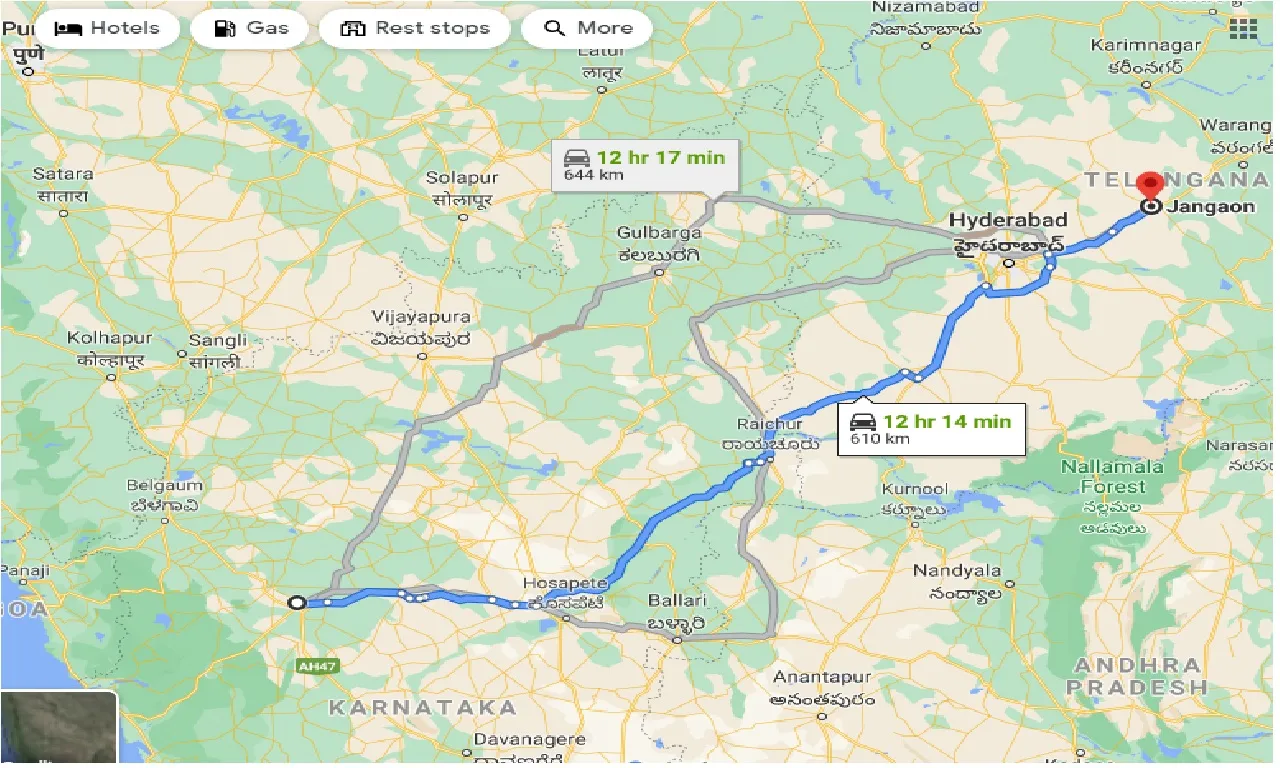 hubli-to-jangaon-one-way