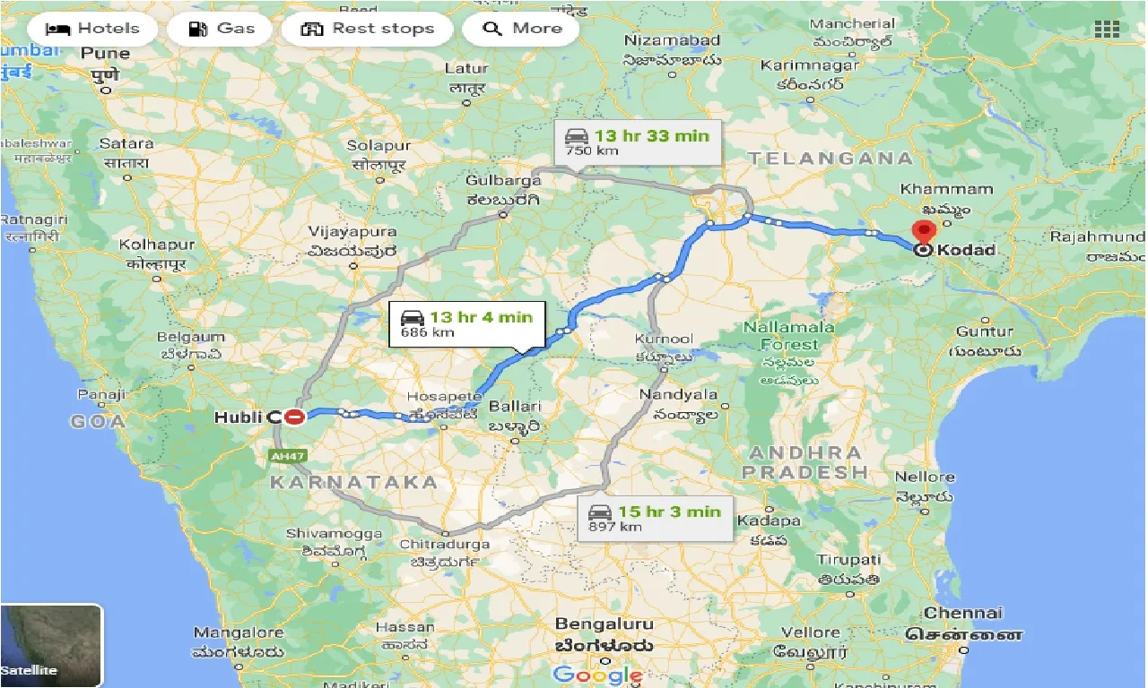 hubli-to-kodad-one-way