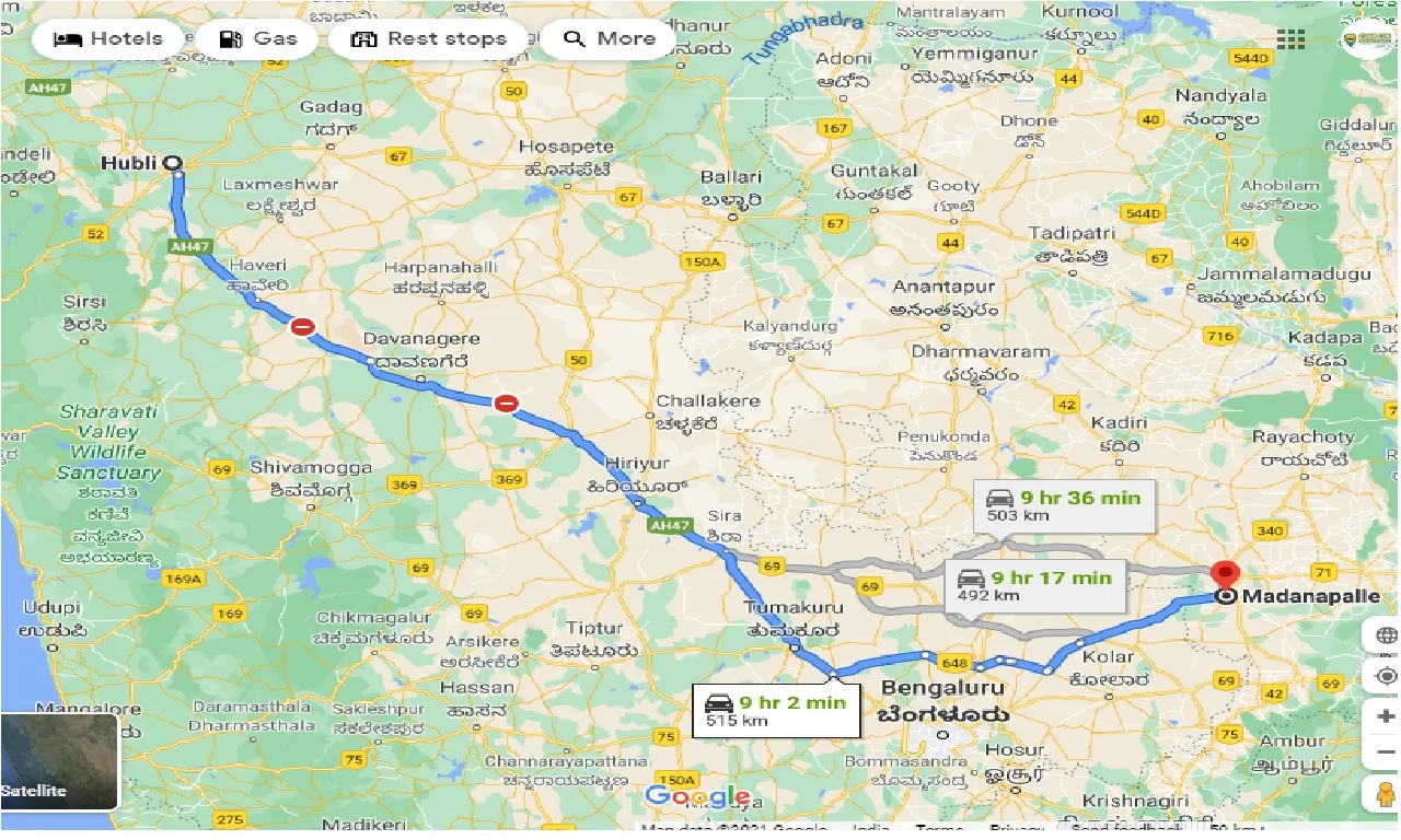 hubli-to-madanapalle-taxi