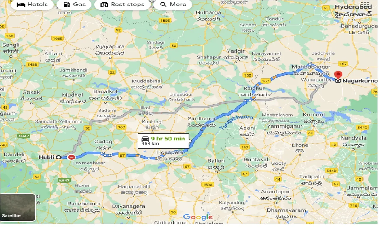 hubli-to-nagarkurnool-one-way