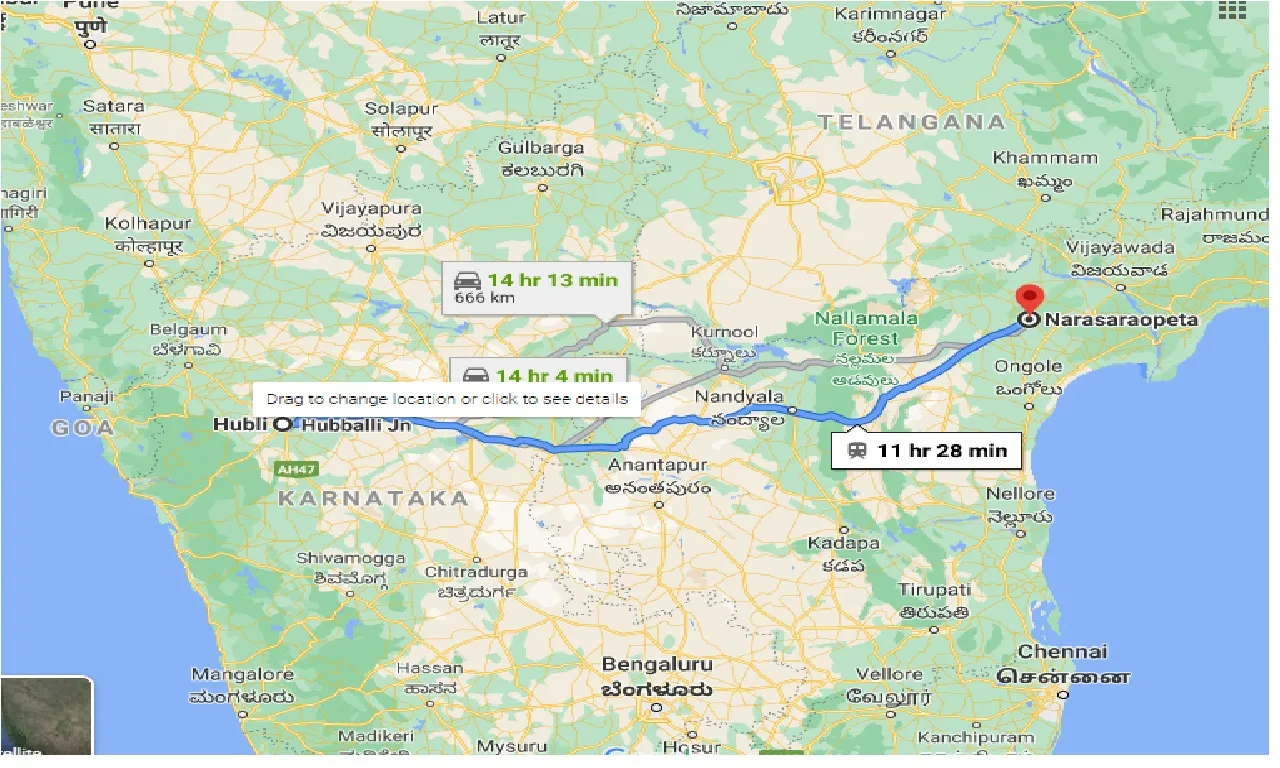 hubli-to-narasaraopeta-taxi