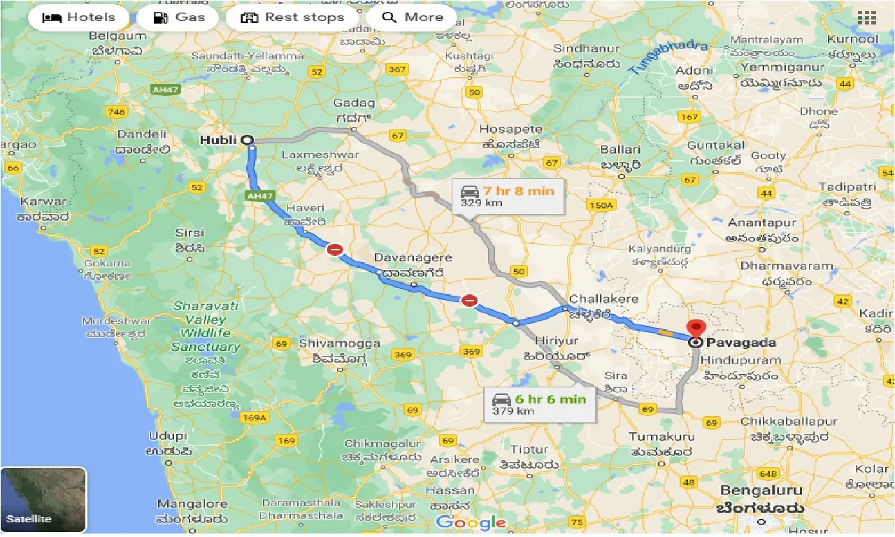 hubli-to-pavagada-one-way