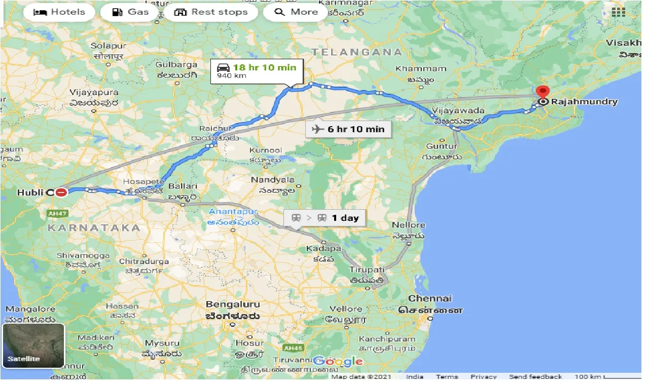 hubli-to-rajahmundry-taxi