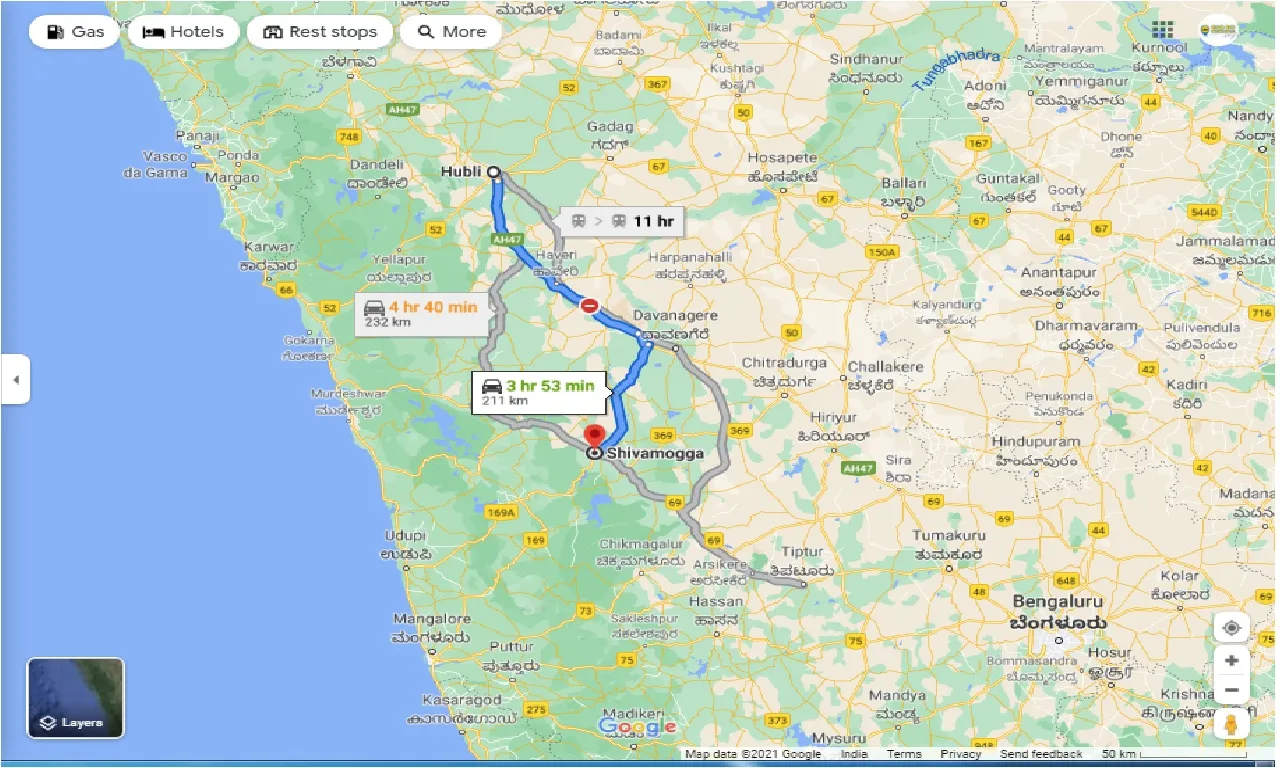hubli-to-shimoga-outstation