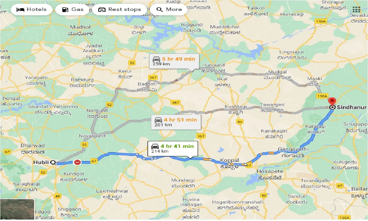 hubli-to-sindhanur-one-way