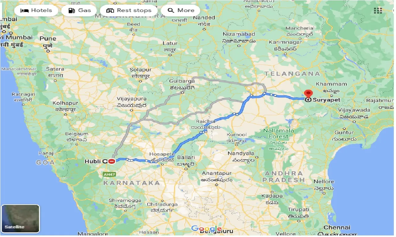hubli-to-suryapet-one-way