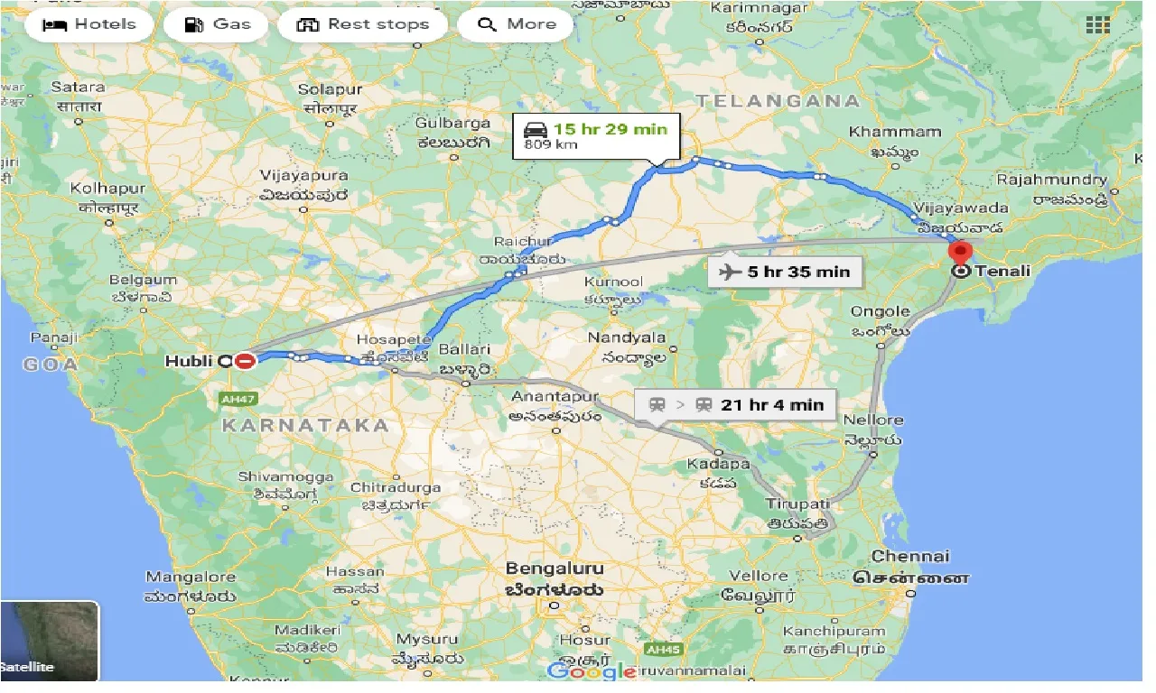 hubli-to-tenali-one-way