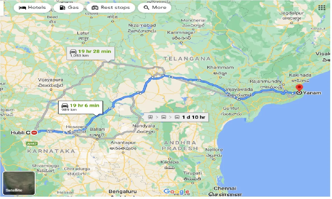 hubli-to-yanam-one-way