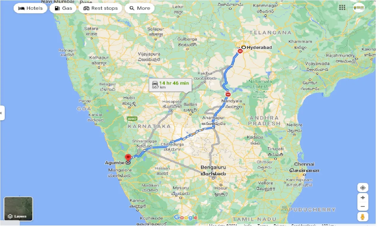 hyderabad-to-agumbe-one-way