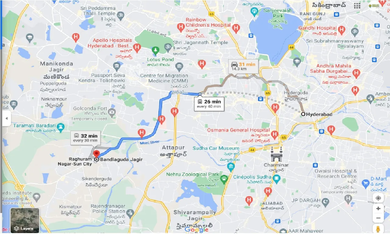 hyderabad-to-bandlaguda-round-trip
