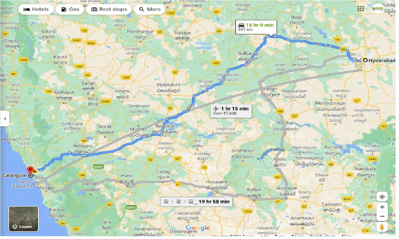 hyderabad-to-calangute-one-way