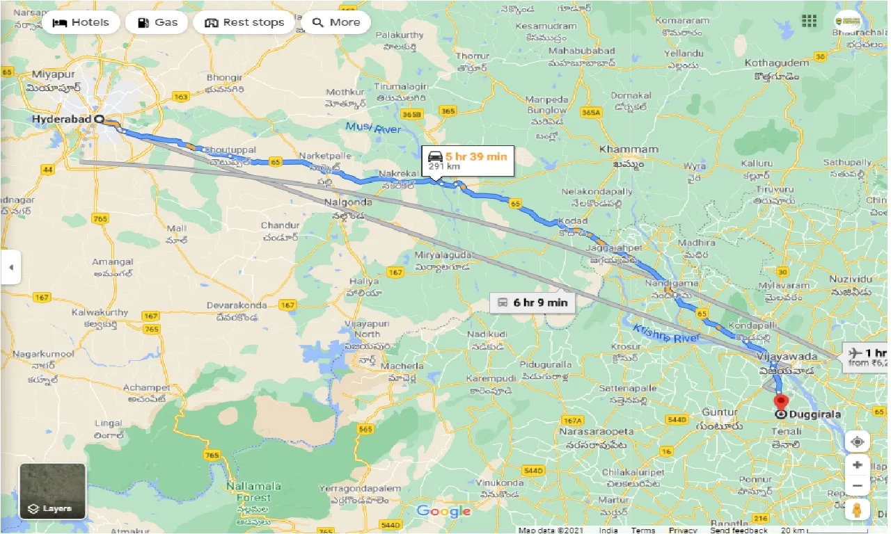 hyderabad-to-duggirala-one-way