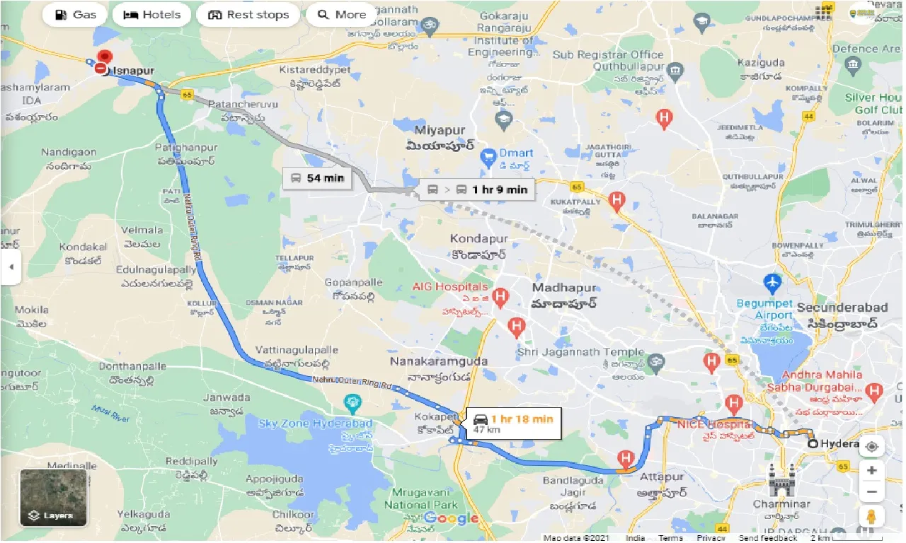 hyderabad-to-isnapur-one-way