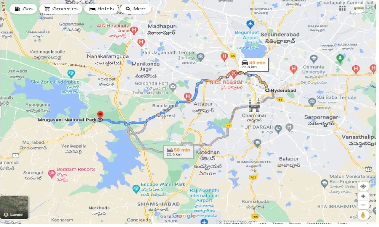 hyderabad-to-mrugavani-national-park-round-trip