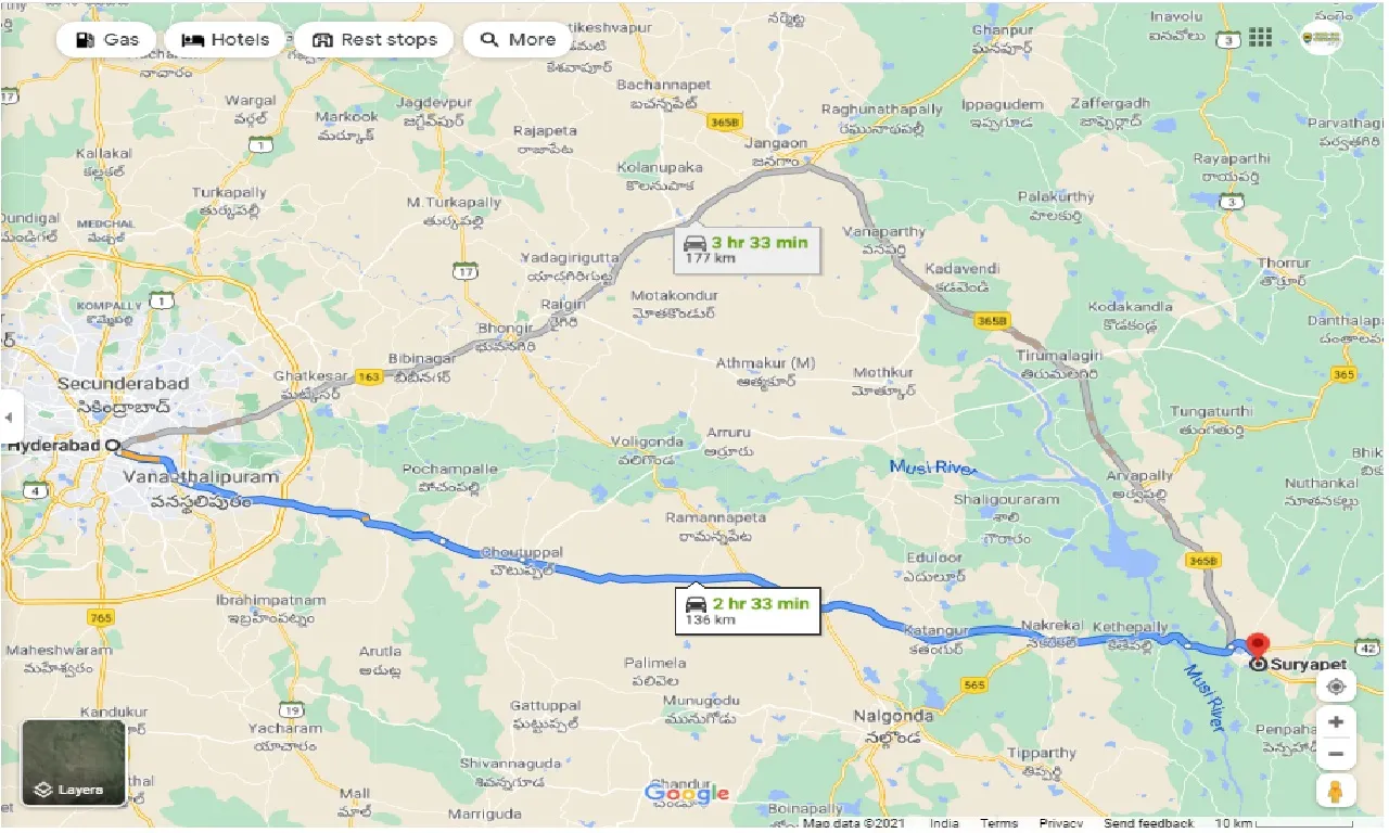 hyderabad-to-suryapet-one-way