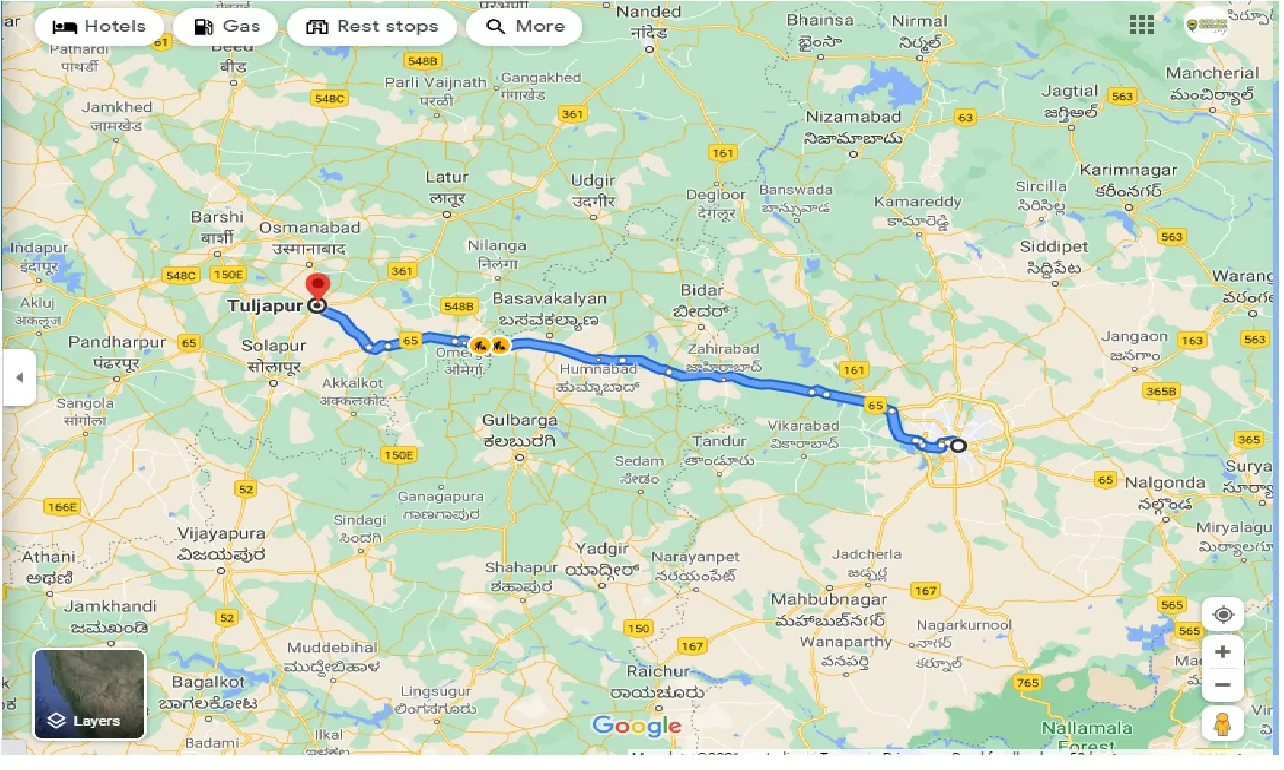 hyderabad-to-tuljapur-one-way