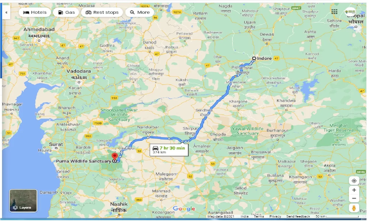 indore-to-purna-wildlife-sanctuary-round-trip
