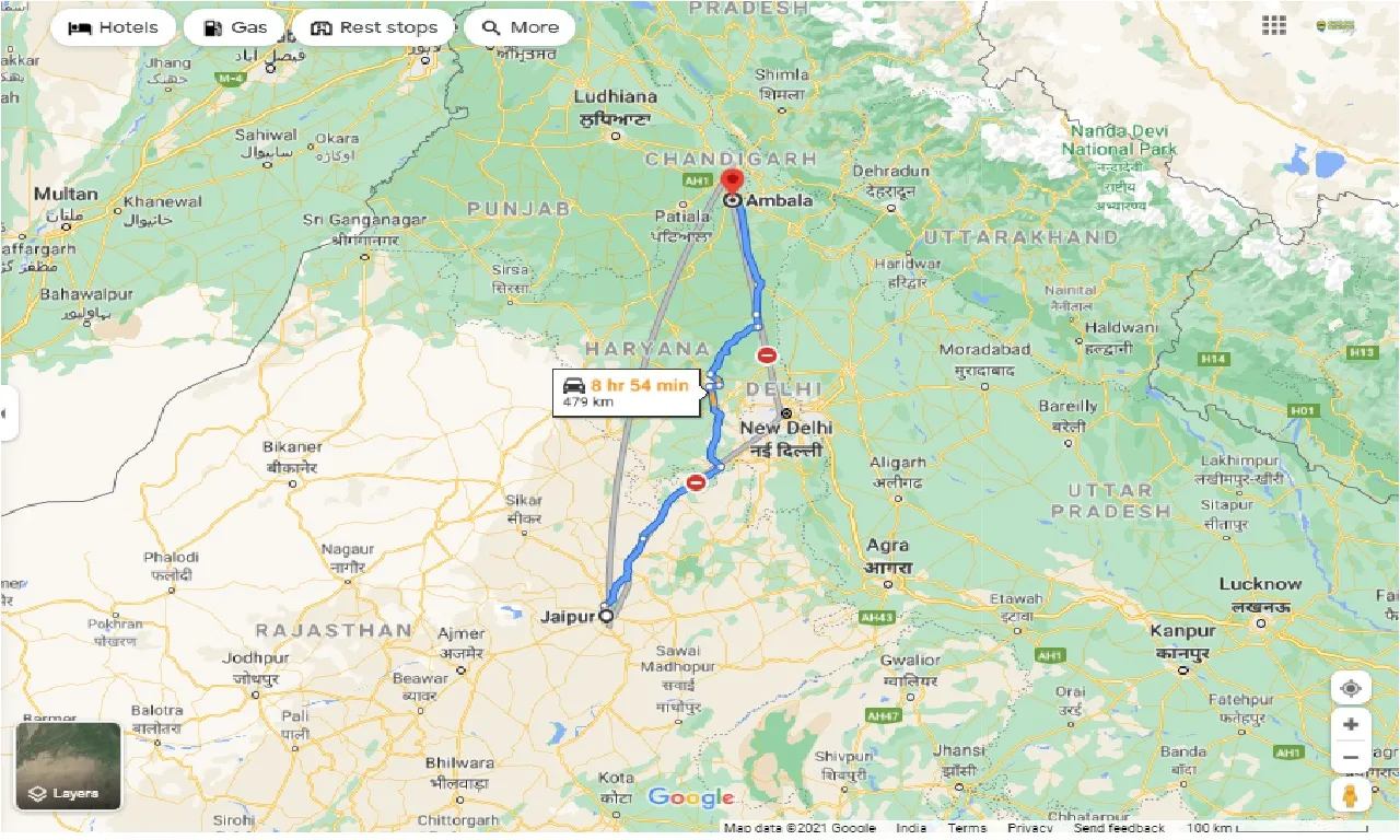 jaipur-to-ambala-round-trip